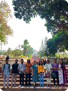 Heritage Walks group at historical site